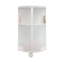 Ξύλινη Παιδική Τροχήλατη Περιστρεφόμενη Βιβλιοθήκη 40 x 40 x 60 cm Χρώματος Ροζ Atmosphera 158471A