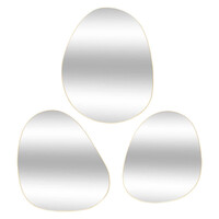 Atmosphera Σετ 3 Καθρεπτών "Λήδα" Χρυσό L32 44.5 47εκ 195232