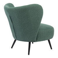 Πολυθρόνα Nagreta pakoworld πράσινο ύφασμα με μεταλλικό πόδι σε μαύρη απόχρωση 77x73x74εκ