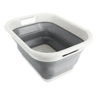 L4073.0 ΛΕΚΑΝΗ ΠΤΥΣΣΟΜΕΝΗ 6,5>24,5cm ΜΕ ΕΝΣΩΜΑΤΩΜΕΝΕΣ ΛΑΒΕΣ ΜΕΤΑΦΟΡΑΣ 8,5LT ΛΕΥΚΟ/ΓΚΡΙ