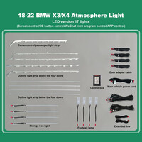 DIQ AMBIENT BMW X3-X4 (G01) mod. 2018> (Digital iQ Ambient Light for BMW X3 - X4 mod. 2018> with 17 Lights, 11 Colours)