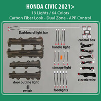 DIQ AMBIENT HONDA CIVIC XI mod. 2021> (Digital iQ Ambient Light for Honda Civic mod. 2021> with 18 Lights)