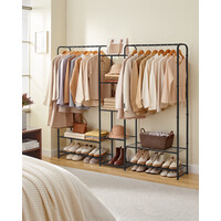 SONGMICS Μεταλλική Κρεμάστρα Ρούχων 29 x 183 x 158.4 cm με Ράφια Αποθήκευσης LGR463B01V1