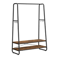 Μεταλλική Κρεμάστρα Ρούχων Δαπέδου με 2 Ξύλινα Ράφια 100 x 45 x 160 cm VASAGLE RGR112B01