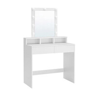 Ξύλινο Μπουντουάρ με Καθρέπτη και Φωτισμό 80 x 40 x 145 cm VASAGLE RDT114W01