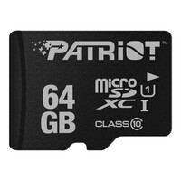 Patriot LX Series 64 GB microSDXC Black UHS-I U1 Class 10 (PSF64GMDC10) (PATRPSF64GMDC10)