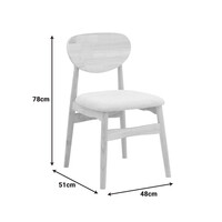 Καρέκλα Cardith pakoworld rubberwood-plywood σε φυσική απόχρωση-ύφασμα γκρι-μπεζ 48x51x78εκ