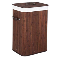 BAKAJI  Πτυσσόμενο Καλάθι Απλύτων από Μπαμπού με Καφέ Ύφασμα  02822552