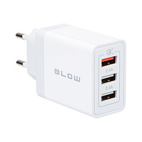 DM-76-027 . Φορτιστής με υποδοχή USBx2 + USB QC 30W BLOW λευκό