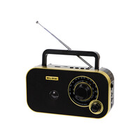 DM-77-542 . Φορητό αναλογικό ραδιόφωνο AM/FM BLOW RA12 μαύρο-χρυσό