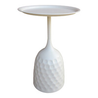 Βοηθητικό τραπέζι Waini pakoworld μέταλλο σε κρεμα απόχρωση Φ39x60εκ