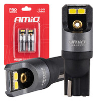 03577/AM ΛΑΜΠΑΚΙΑ T10 W5W 12/24V 6.000K 4xSMD LED CAN-BUS ΛΕΥΚΟ 2016 PRO SERIES AMIO - 2 Τεμ.
