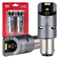 03605/AM P21/5W BAY15s 12/24V 6.000K 2xSMD LED(ΜΕ ΑΝΕΜΙΣΤΗΡΑΚΙ) FULL CAN-BUS ΛΕΥΚΟ PRO SERIES  AMIO - 2 Τεμ.