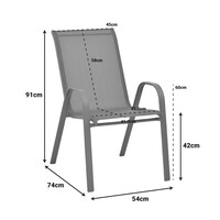 Πολυθρόνα Calan pakoworld μέταλλο σκούρo καφέ-textilene καφέ 54x74x91εκ