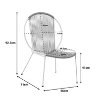 Καρέκλα Dapper pakoworld λευκό μέταλλο-pe φυσικό 64.5x71x92.5εκ