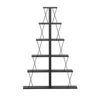 Βιβλιοθήκη mini Tars pakoworld ανθρακί-μαύρο 100x22x150εκ