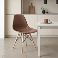 Καρέκλα Julita pakoworld PP καφέ-φυσικό πόδι 46x50x82εκ