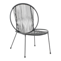 Σαλόνι Dapper-Caius pakoworld σετ 3τεμ μαύρο μέταλλο-μαύρο pe Φ46x52εκ