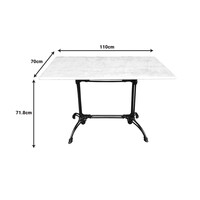 Τραπέζι μαρμάρινο Zosal pakoworld μαντέμι σε λευκή-μαύρη απόχρωση 110x70x71.8εκ