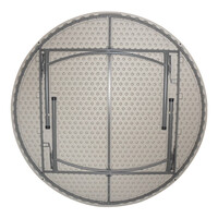 Τραπέζι βαλίτσα catering Comfort pakoworld πτυσσόμενο στρόγγυλο σε λευκή απόχρωση Φ180x74εκ