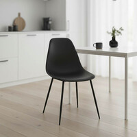 Καρέκλα Ballen pakoworld pp μαύρο με μαύρα μεταλλικά πόδια 41.5x53x84.5εκ 4 τμχ