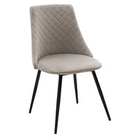 Τραπεζαρία Gustas-Giselle pakoworld σετ 5τεμ λευκό μαρμάρου-γκρι βελουδο 120x80x76εκ