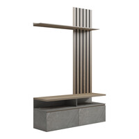 Σύνθετο σαλονιού Perlento pakoworld σε μπεζ μαρμάρου με sonoma απόχρωση 140x41x219.5εκ