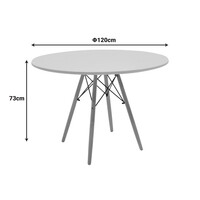 Τραπέζι Julita pakoworld MDF λευκό και ξύλο οξιάς σε φυσική απόχρωση Φ120x73εκ