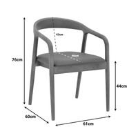 Πολυθρόνα Hogie pakoworld rubberwood καρυδί- μαύρο pu μαξιλάρι 61x60x76εκ 2 τμχ