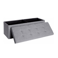 Πτυσσόμενο Σκαμπό με Αποθηκευτικό Χώρο Χρώματος Γκρι 110 x 38 x 38 cm Songmics LSF77G