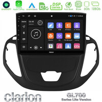 Clarion Gl700 Lite Series 8core Android11 6+128gb Ford Transit Courier 2015-2023 Navigation Multimedia Tablet 9" με Carplay & Android Auto u-G76l-Fd3002