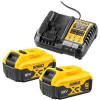 Dewalt DCB1104P2 Σετ 2 Μπαταρίες Li-Ion 5Ah με Φορτιστή 18V 240V XR 4 Θυρών