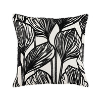 Ostaria Μαξιλαροθήκη τετράγωνη 'Togo' μαύρη και λευκή 40x40cm -37661