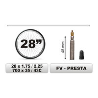 68383-CC . ΣΑΜΠΡΕΛΑ ΠΟΔΗΛΑΤΟΥ 28x1.75/2,25 ΜΕΓΑΛΗ ΒΑΛΒΙΔΑ 48mm CAR COMMERCE - 1 ΤΕΜ.