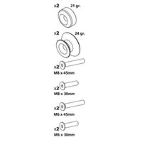 9033.4-LM . ΒΙΔΕΣ ΣΤΗΡΙΞΗΣ ΠΕΤΑΛΟΥ 6/8mm ΓΚΡΙ