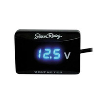 ΟΡΓ/SRVOLT/1 . ΒΟΛΤΟΜΕΤΡΟ ΜΠΑΤΑΡΙΑΣ ΨΗΦΙΑΚΟ 12/24V 50X35 mm ΜΕ ΦΙΣ ΑΝΑΠΤΗΡΑ (ΜΑΥΡΟ ΜΕ ΜΠΛΕ LED)