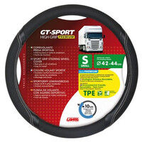 L9800.7 . Κάλυμμα Τιμονιού Φορτηγού GT-SPORT Μαύρο με Ασημί Ραφή - 42/44 cm small