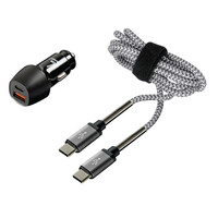 L3871.5/T . ΦΟΡΤΙΣΤΗΣ ΑΝΑΠΤΗΡΑ ΜΕ 2 USB ΚΑΙ ΚΑΛΩΔΙΟ ΦΟΡΤΙΣΗΣΚΑΙΣΥΓΧΡΟΝΙΣΜΟΥ 100cm TYPE-C KIT PRO 18W 12/24V