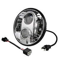 WHL101/MT . ΦΑΝΑΡΙ ΣΤΡΟΓΓΥΛΟ 7 ΙΝΤΣΩΝ ME 8LED CREE (XML-10W) 9-36V 6000-6500K CHROME