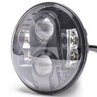 WHL102/MT . ΦΑΝΑΡΙ ΣΤΡΟΓΓΥΛΟ 7 ΙΝΤΣΩΝ ME 8LED CREE (XML-10W) 9-36V 6000-6500K ΜΑΥΡΟ