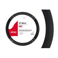01697/AM . ΚΑΛΥΜΜΑ ΤΙΜΟΝΙΟΥ 37/39CM SWC-20  ΜΑΥΡΟ ΜΕ ΛΕΥΚΗ ΡΑΦΗ