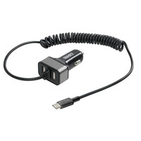 L3885.2/T . ΑΝΤΑΠΤΟΡΑΣ ΑΝΑΠΤΗΡΑ SILVER LINE 12/24V - 6000mA (2 USB ΚΑΙ ΚΑΛΩΔΙΟ ΦΟΡΤΙΣΗΣ TYPE C) - 150 cm 