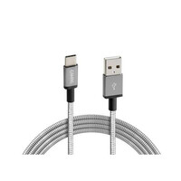 L3885.7/T . ΚΑΛΩΔΙΟ USB ΦΟΡΤΙΣΗΣ ΚΑΙ ΣΥΓΧΡΟΝΙΣΜΟΥ IRON SILVER LINE - TYPE C (100 cm)