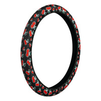 L3292.1 . ΚΑΛΥΜΜΑ ΤΙΜΟΝΙΟΥ SKIN-COVER CHERRY-CILIEGE(ΚΕΡΑΣΙΑ) 35/37cm(S) ΜΑΥΡΟ ΕΛΑΣΤΙΚΟ ΠΟΛΥΕΣΤΕΡΙΚΟ 2mm ΠΑΧΟΣ