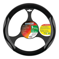 L3294.4 . ΚΑΛΥΜΜΑ ΤΙΜΟΝΙΟΥ SILVERSTONE (S) 35/37cm ΔΕΡΜΑΤΙΝΗ ΜΑΥΡΟ/ΓΚΡΙ ΑΟΣΜΟ ECO-FRIENDLY