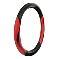 L3294.6 . ΚΑΛΥΜΜΑ ΤΙΜΟΝΙΟΥ SILVERSTONE (M) 37/39 cm CARBON /ΜΑΥΡO-ΚΟΚΚΙΝΟ ΔΕΡΜΑΤΙΝΗ ΑΟΣΜΟ ECO-FRIENDLY