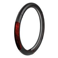 L9783.2 . ΚΑΛΥΜΜΑ ΤΙΜΟΝΙΟΥ ΦΟΡΤΗΓΟΥ PEARL RED ΔΕΡΜΑΤΙΝΗ ΜΑΥΡΟ/ΚΟΚΚΙΝΟ (S) 42-44cm ΟΙΚΟΛΟΓΙΚΟ ΚΑΙ ΑΟΣΜΟ