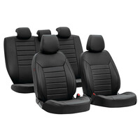 L5466.5 . ΚΑΛΥΜΜΑΤΑ ΚΑΘΙΣΜΑΤΩΝ LUXURY LEATHERETTE ΔΕΡΜΑΤΙΝΗ ΑΦΡΩΔΕΣ ΜΑΥΡΟ -4 ΤΕΜ