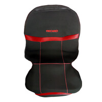 ΠΛΑΤ.REC.BLACK-RED . ΗΜΙΚΑΛΥΜΜΑΤΑ ΚΑΘΙΣΜΑΤΩΝ BUCKET RECARO ΜΑΥΡΟ/ΚΟΚΚΙΝΟ ΜΕ ΥΠΟΔΟΧΗ ΠΡΟΣΚΕΦΑΛΟΥ VELCRO & ΠΡΟΣΚΕΦΑΛΑ - 2 ΤΕΜ.