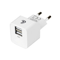 L3869.0/Τ . ΦΟΡΤΙΣΤΗΣ ME OIKIAKH ΠΡΙΖΑ 220/240V 12W 2400mA ΜΕ 2 ΘΥΡΕΣ USB (A+A) LAMPA - 1 ΤΕΜ